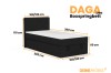 Dimensions of the Daga Mini boxspring bed with 100x200 cm or 120x200 cm sleeping surface.