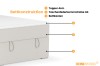 Bedopbouw David Mini: 4 cm topper, pocketveringmatras H4 en bedbak in detail.