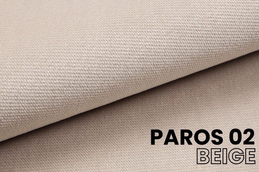 Detailweergave stof Paros 02 Beige – hoogwaardige meubelstof voor boxspringbedden.