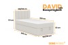 David Mini boxspringbed beige met maten en afmetingen