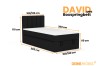 Dimensions David Mini boxspring bed in black: sleeping area 100/120x200 cm, total height 110 cm.