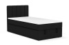 Elegant boxspringbed David Mini in zwart met gestoffeerd hoofdbord voor de slaapkamer.