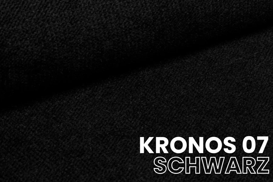 Stofstaal Kronos 07 Zwart: detailweergave van de hoogwaardige geweven stof voor boxspringbedden.