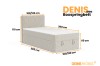 Dimensions for the Denis Mini box spring bed: 100/120 cm width and 205 cm length.