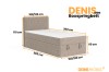 Denis Mini boxspringbed afmetingen: Beige eenpersoonsbed met corduroy-bekleding en opbergruimte.