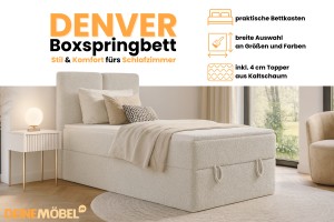 DENVER Boxspringbett mit Bettkasten Matratze H3 H4 in Boucle100x200 120x200 cm Deine Möbel