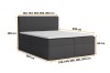 Maatvoering en afmetingen voor het boxspringbed Kai in verschillende breedtes.