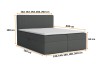 Technische tekening met afmetingen voor het boxspringbed Kai in verschillende maten.
