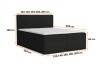 Technische tekening met afmetingen voor het boxspringbed Kai in verschillende maten.