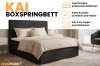 Infographic over het boxspringbed Kai met highlights zoals opbergruimte en koudschuim-topper.
