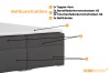 Overzicht van de bedconstructie met topper, bonell- of pocketveringmatrassen en twee bedbakken.