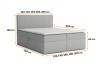 Maatschets voor het boxspringbed Kai met verschillende breedtes van 120 tot 200 cm.