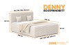 Denny Boxspringbett in Beige aus Cord-Stoff mit Maßen, ideal für moderne Schlafzimmer.