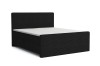 Modernes schwarzes Boxspringbett in Cord-Optik auf weißem Hintergrund, freigestellt.