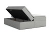 Funktionales Boxspringbett mit geöffnetem Bettkasten für viel Stauraum unter der Matratze.