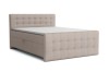 Modernes Boxspringbett in Beige mit Knopfheftung und Stauraum.