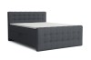 Modernes Boxspringbett in Anthrazit mit gestepptem Kopf- und Fußteil.