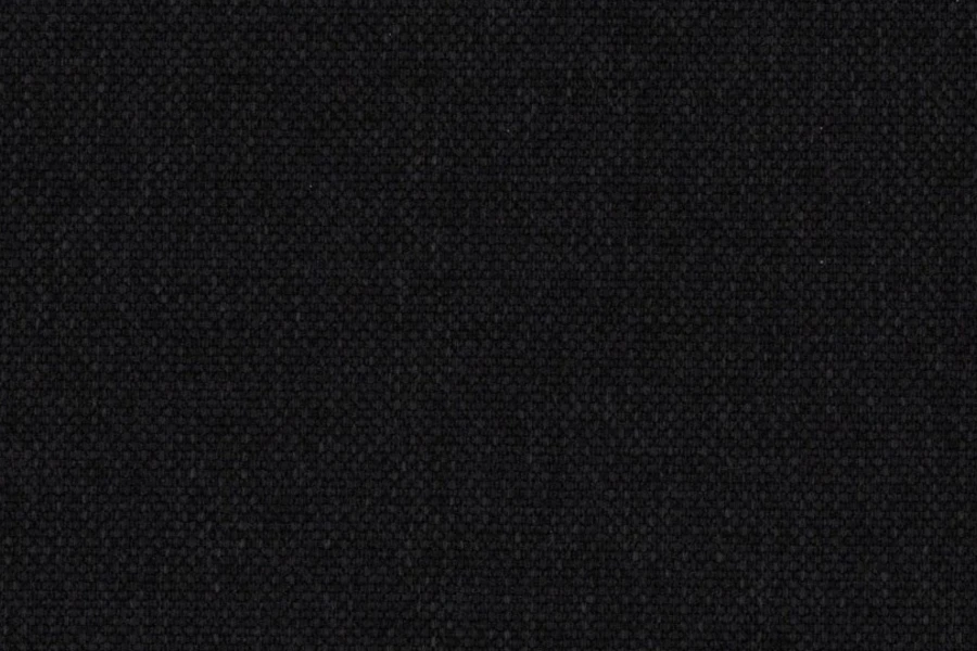 Detailansicht der Struktur eines schwarzen Webstoffs für Polstermöbel.
