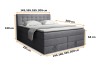 Dimensions of the Verno box spring bed: Overview of the different sizes and measurements.