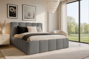 VALIA Polsterbett mit Bettkasten und Lattenrost Bouclé Deine Möbel