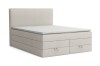 Beiges Boxspringbett Basic Duo vor weißem Hintergrund in schlichtem Design.