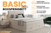 Infografik zum Boxspringbett Basic Duo mit Details zu Bettkästen, Farben und Topper.