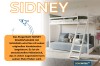 White bunk bed SIDNEY 90x200 with integrated sofa bed for the children's room.