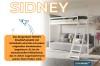 Weißes Etagenbett SIDNEY mit integriertem Schlafsofa für das Jugendzimmer.