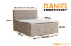 Boxspringbed Daniel in beige: Overzicht van de afmetingen en beschikbare breedtes voor de slaapkamer.
