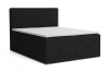 Zwart boxspringbed Daniel met gecapitonneerd hoofdbord en opbergfunctie.