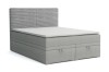 Modern grijs boxspringbed Daniel met gestructureerd hoofdbord voor een rustgevende slaap.