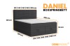 Dimensions and measurements of the Daniel box spring bed in various widths at a glance.
