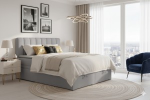 DAVID Boxspringbett mit Bettkasten und einer durchgehenden Matratze H4 Deine Möbel