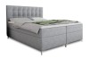 Elegantes Boxspringbett Erik in Grau mit dekorativer Knopfheftung.