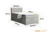 Dimensions and measurements for the grey single box spring bed.