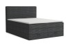 Antracietkleurig boxspringbed van corduroy met wit matras voor een witte achtergrond.