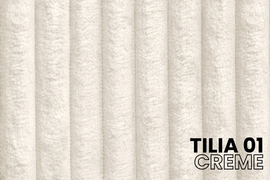 Nahaufnahme Tilia 01 Creme Cord-Stoff mit breiten Rippen