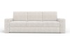 Frontalansicht eines bequemen 3-Sitzer Sofas in Creme Cord-Optik