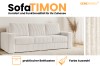 Sofa TIMON in Beige aus Cord-Stoff mit praktischem Bettkasten für modernen Wohnkomfort.
