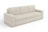 Modernes 3-Sitzer Sofa in beigem Cordstoff, perspektivische Ansicht vor weißem Hintergrund.