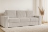 Beige ribstof bank in een modern ingerichte woonkamer met vloerkleed