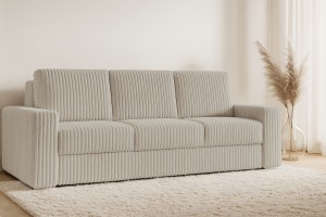 TIMON Sofa 3-Sitzer 245 cm breit mit Schlaffunktion Cord Stoff Deine Moebel