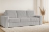 Hellgraues 3-Sitzer Sofa mit Cord-Bezug in modernem Wohnambiente