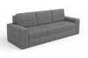 Dunkelgraues 3-Sitzer Cord-Sofa in moderner Optik auf weißem Grund