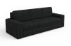 Schwarzes 3-Sitzer Cordsofa in schräger Ansicht auf weißem Grund