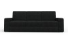 Schwarzes Cordsofa in Frontansicht, zeitloses Design für Wohnzimmer