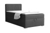 Elegant box spring bed in anthracite with a striking ribbed headboard.