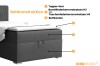 Schematic representation of the bed construction with topper, mattress and bed base.