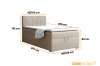 Grafiek met maten en afmetingen voor het boxspringbed.