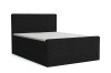 Schwarzes Boxspringbett mit Cord-Struktur auf weißem Hintergrund isoliert.